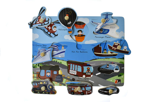 Transport Peg Puzzle Board